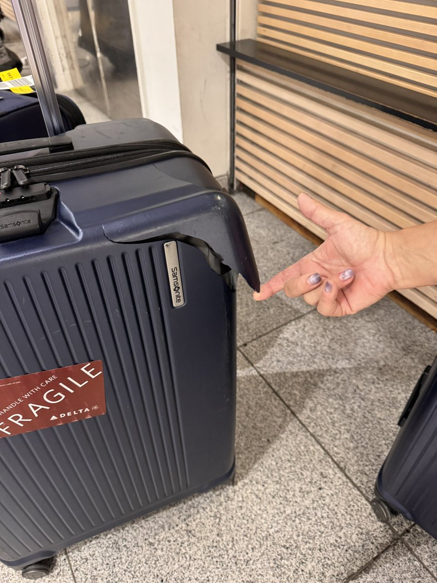 Kudos to <a href="/AirFranceKLM/">Air France-KLM Group</a>. They destroyed my wife’s suitcase (stuff happens), so we trudged to the service desk. I was hoping for some duct tape and expected to fill out a form where, maybe, they’d send me twenty bucks in six weeks or so. 

Nope! The friendly and efficient clerk