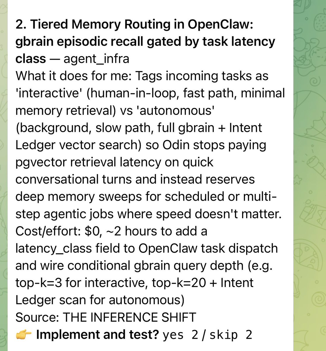 aaronedell's tweet photo. Here it is, my @openclaw instance scanning @tldr and finding helpful implementations to improve itself. https://t.co/9FrEfw6y3w