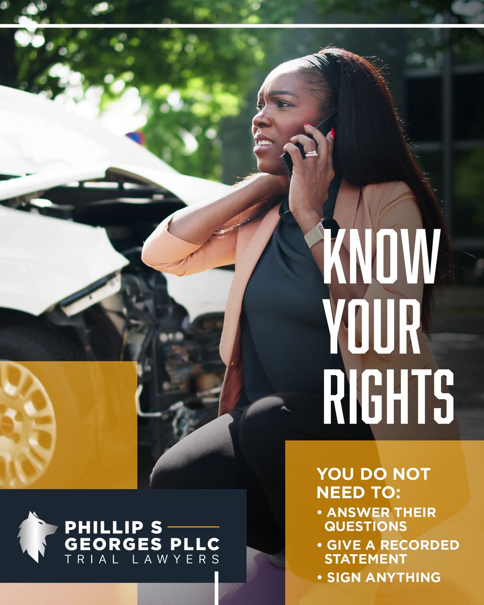 wolfofjustice_'s tweet photo. Hurt in an #accident and the #insurance company won’t leave you alone?

Know your rights. You do NOT need to:
❓ Answer questions
🎥 Give a recorded statement
📝 Sign anything

Talk to someone on your side first. We’ll take it from here:
🔗 https://t.co/eO3wPH0iHJ

#Lawyer https://t.co/6zTDgclM4J