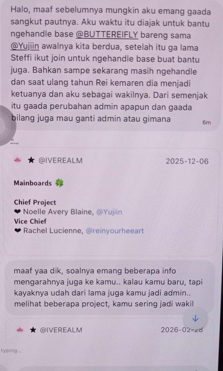 WilonaJKT48's tweet photo. STEFFI KATA AKU UDAHAN MAIN RPNYA! Halo kepada 
@reinyourheeart @SEOJlYU @bndleehans kamu udah ngerasa baik-baik aja kah after aku spi tahun lalu? Udah bisa main rp dengan tenang? Daripada sibuk ngurusin project RP, mending balesin itu mention kakaknya yang kamu kacangin. https://t.co/S4yHY8dExm