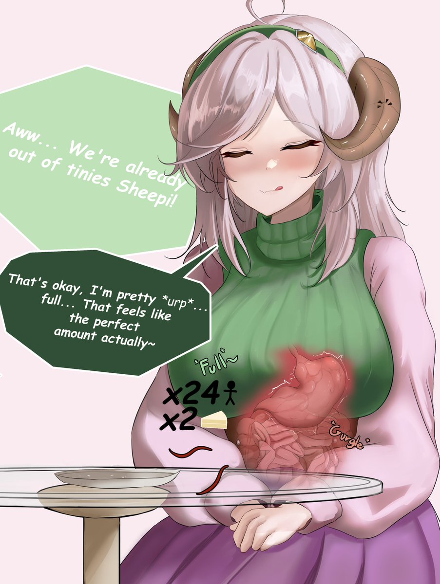 SheepisLewds's tweet photo. It's my Birthday! 🎉🎈That means cake! Aaand a lovely selection of tinies, all fed to me by @voredddkanaaa~ I'm being spoiled! 🍰🍰

Amazing work from @MechCyrusOfc!!!~
#giantess #巨大娘 #vore #丸呑み https://t.co/JOQw1pX84i