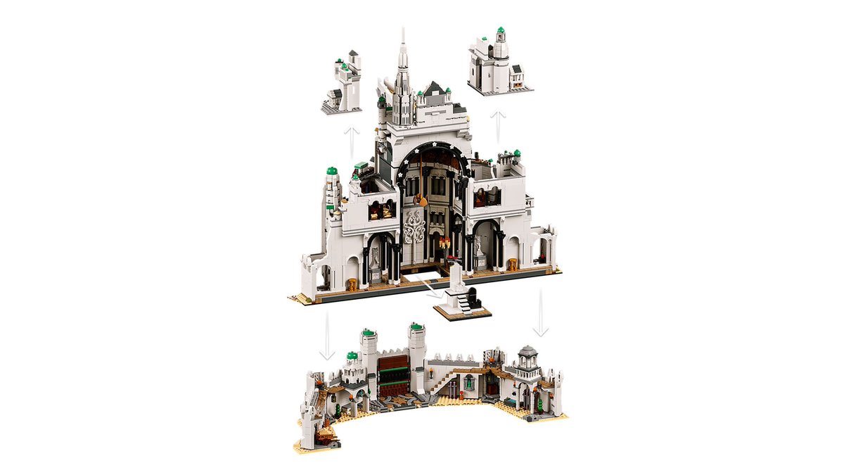 LEGO Minas Tirith boasts an usable interior like the rest of the Lord of the Rings sets, including both the throne room &amp; a library

Sections are removable for access, including the front wall that has builds that scale well with minifigures, as opposed to microscale