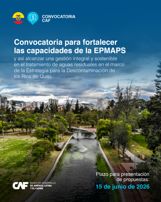 AgendaCAF's tweet photo. 🇪🇨 CAF abrió la convocatoria para desarrollar un modelo tarifario integral para los servicios de agua potable, alcantarillado y tratamiento de aguas residuales en el Distrito Metropolitano de Quito.

La consultoría busca fortalecer las capacidades de la @aguadequito y contribuir a la implementación de la estrategia de descontaminación de los ríos de Quito, mediante una propuesta tarifaria con sostenibilidad financiera, viabilidad ambiental y enfoque social.

https://t.co/HUe8ZV0Uv4