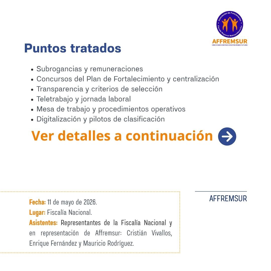 Asociación de Funcionarios Fiscalía Sur y Nacional tweet media