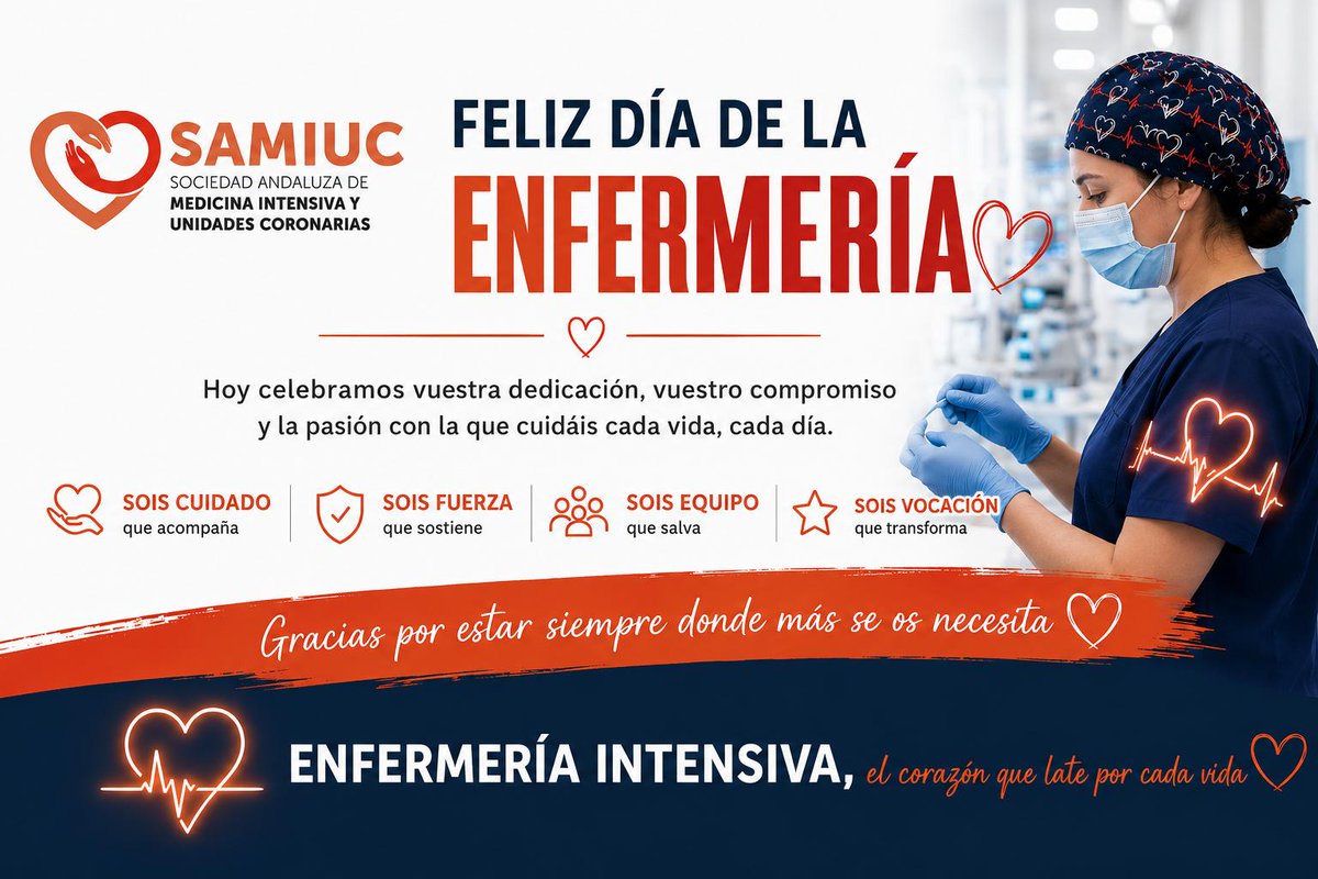 samiuc_uci's tweet photo. Feliz día de la Enfermería 👩‍⚕️👨‍⚕️

Hoy celebramos vuestra dedicación, vuestro compromiso y la pasión con la que cuidáis cada vida, cada día.

Gracias por estar siempre donde más se os necesita.

#FelizDíadelaEnfermería #SAMIUC #EnfermeríaIntensiva https://t.co/xDKWrvadmO