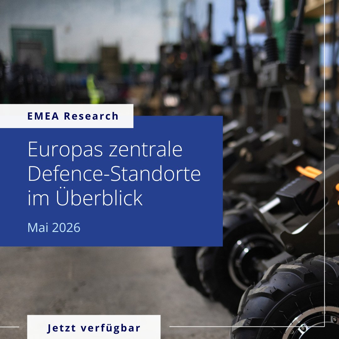 ColliersGermany's tweet photo. Die europäische Verteidigungsindustrie wächst rasant – angetrieben durch geopolitische Spannungen und jahrzehntelange Unterinvestitionen. Gleichzeitig wird der Sektor durch neue Technologien und softwaregestützte Systeme transformiert. 

Zum Report: https://t.co/uDXnHCROfs https://t.co/wDeOzKt4cy