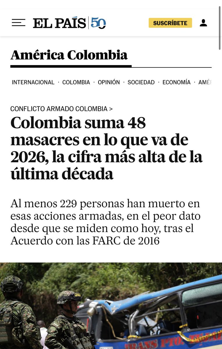 Va muy bien su paz total <a href="/IvanCepedaCast/">Iván Cepeda Castro</a>, felicitaciones.

Nos está tocando muy duro a los críticos del comunismo.