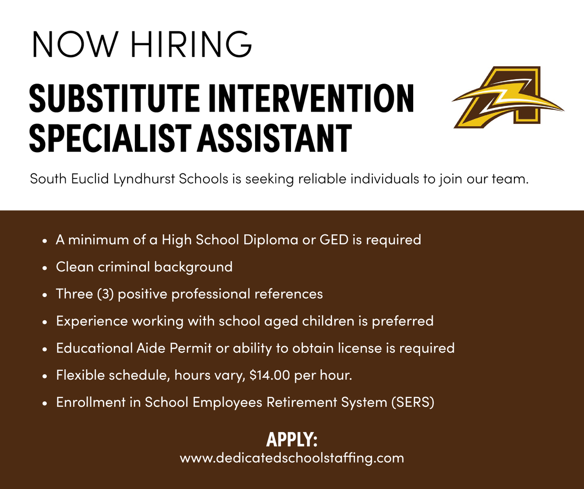 dedicated_ss's tweet photo. Get ahead for the next school year with @selschools. As summer approaches, now is the time to get approved and ready to step in as a Substitute Intervention Specialist. Learn more here: https://t.co/q54UHlOQp9 https://t.co/tYi8UkSQk6