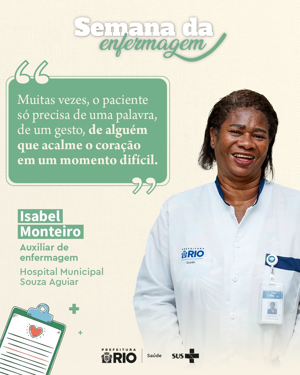 Saude_Rio's tweet photo. Neste Dia Internacional da Enfermagem, contamos a história da Isabel. Vem conhecer um pouco dessa trajetória! ❤️ https://t.co/iVwQFmD07J