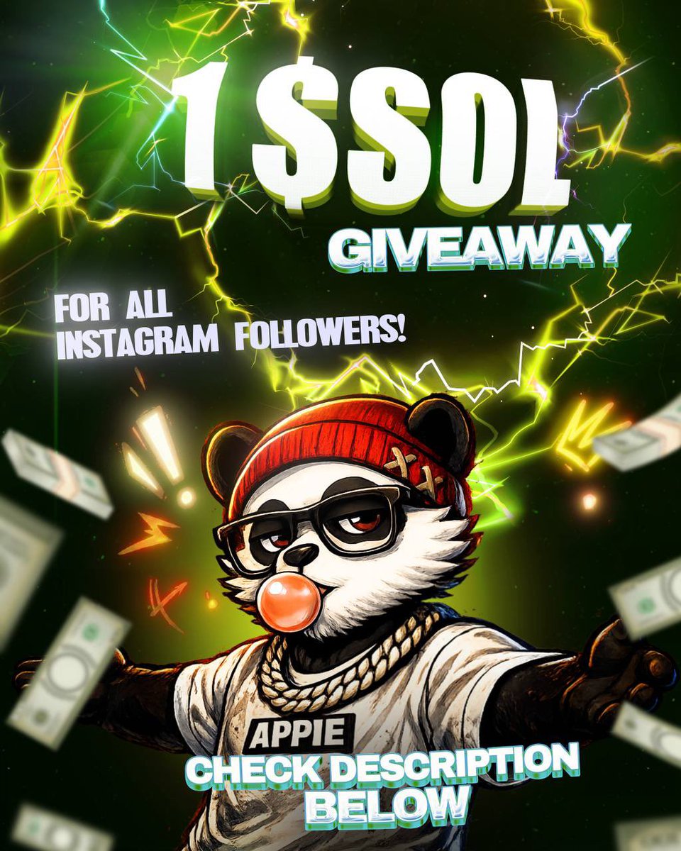 AppieWeb3's tweet photo. 1 $SOL giveaway (4 WINNERS) 

✅ RT, like and follow @Appierewards 
✅ Follow my instagram ▶️ https://t.co/W9ePkOaLgD

48h ⏳ https://t.co/Bn4zmhBou7
