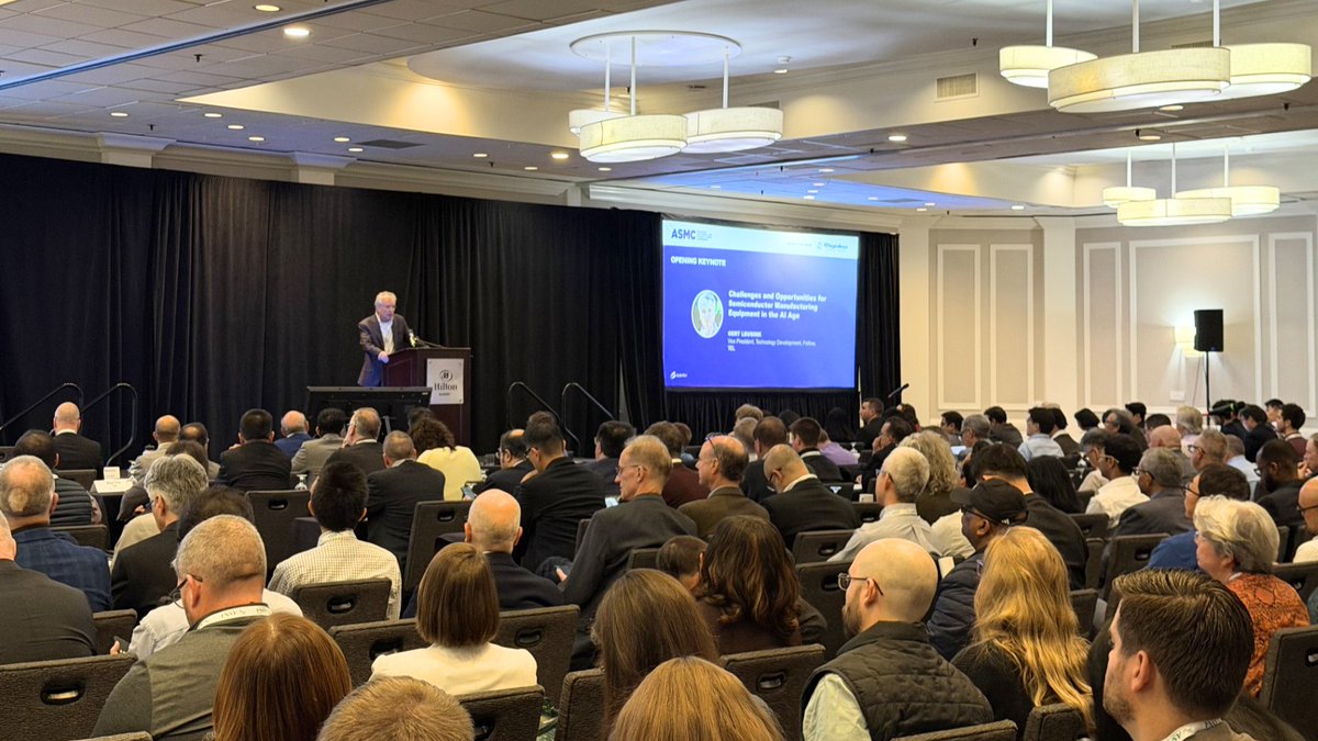SEMIAmericas's tweet photo. We kicked off #SEMI_ASMC this morning with opening remarks, the 2025 Best Paper Award & Best Student Paper Award presentations, and an insightful opening keynote from Gert Leusink of TEL, sponsored by Rigaku.

Looking forward to a great week of collaboration, innovation, and technical discussions with the semiconductor manufacturing community ahead! https://t.co/ugWTeD6O0Y