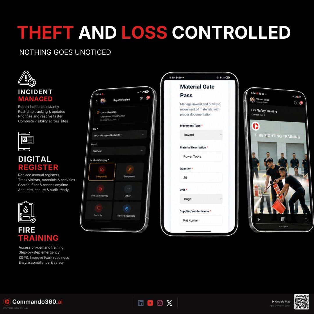 Commando360_AI's tweet photo. Hotel security cannot rely on manual registers anymore.

Modern hospitality needs real-time visibility across visitors, incidents, vendors and staff operations. 

https://t.co/fMxpR0Dh5r helps hotels move from reactive to accountable security.
#HotelSecurity #HospitalitySecurity https://t.co/i2nCOOICJj