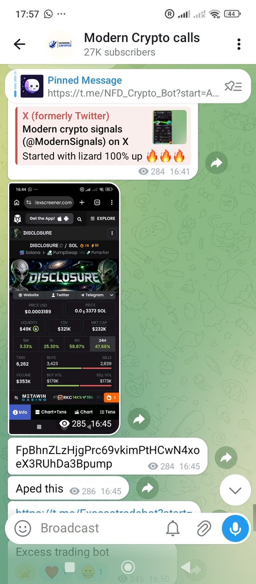 Modern crypto signals tweet media