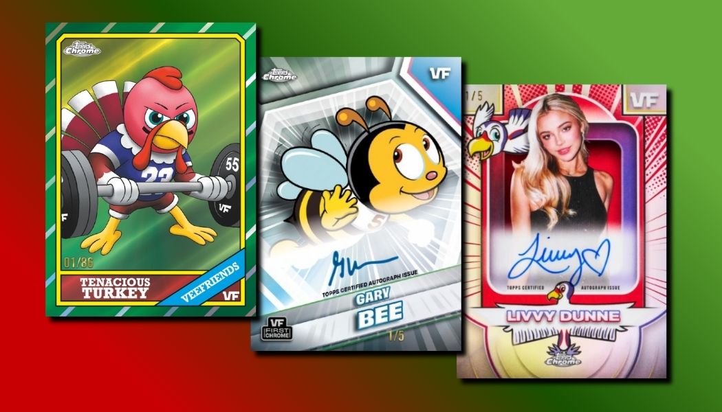TheCardWriter's tweet photo. 2026 Topps Chrome VeeFriends pre-orders are today. Check out the checklist and set details.

https://t.co/J9fag3Hqxa https://t.co/gY4n0t8DHu