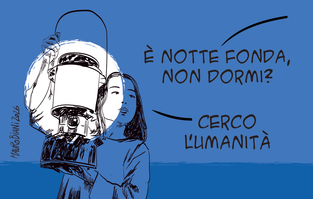 maurobiani's tweet photo. #ragazze #ragazzi #diogene #mondo 
E' notte fonda. Ma non dorme.
Oggi per @repubblica https://t.co/n7WCB5Qngy