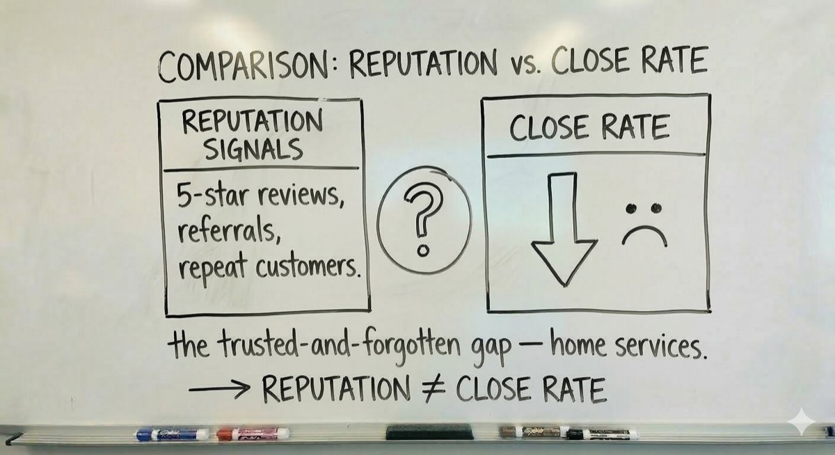 RobbieButt's tweet photo. Home services: strong reputation, underperforming close rate. https://t.co/I2FLsgi7zR https://t.co/qzROkSzZxR