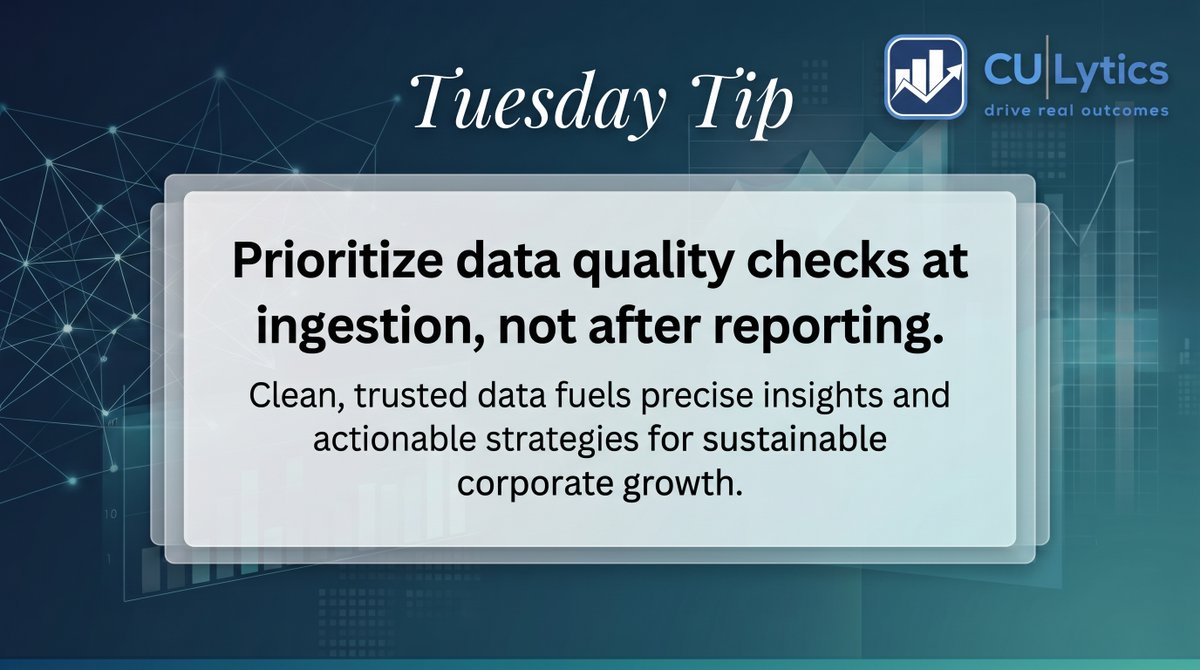 culytics's tweet photo. Looking back is simple. Acting in the moment is what drives results.
Top credit unions turn data into timely decisions. Others lag behind.
See where you stand with the CULytics Annual Checkup.
👉 https://t.co/dugHVt95mL
#DataSmartCU #CreditUnions https://t.co/wR1DnorNa7