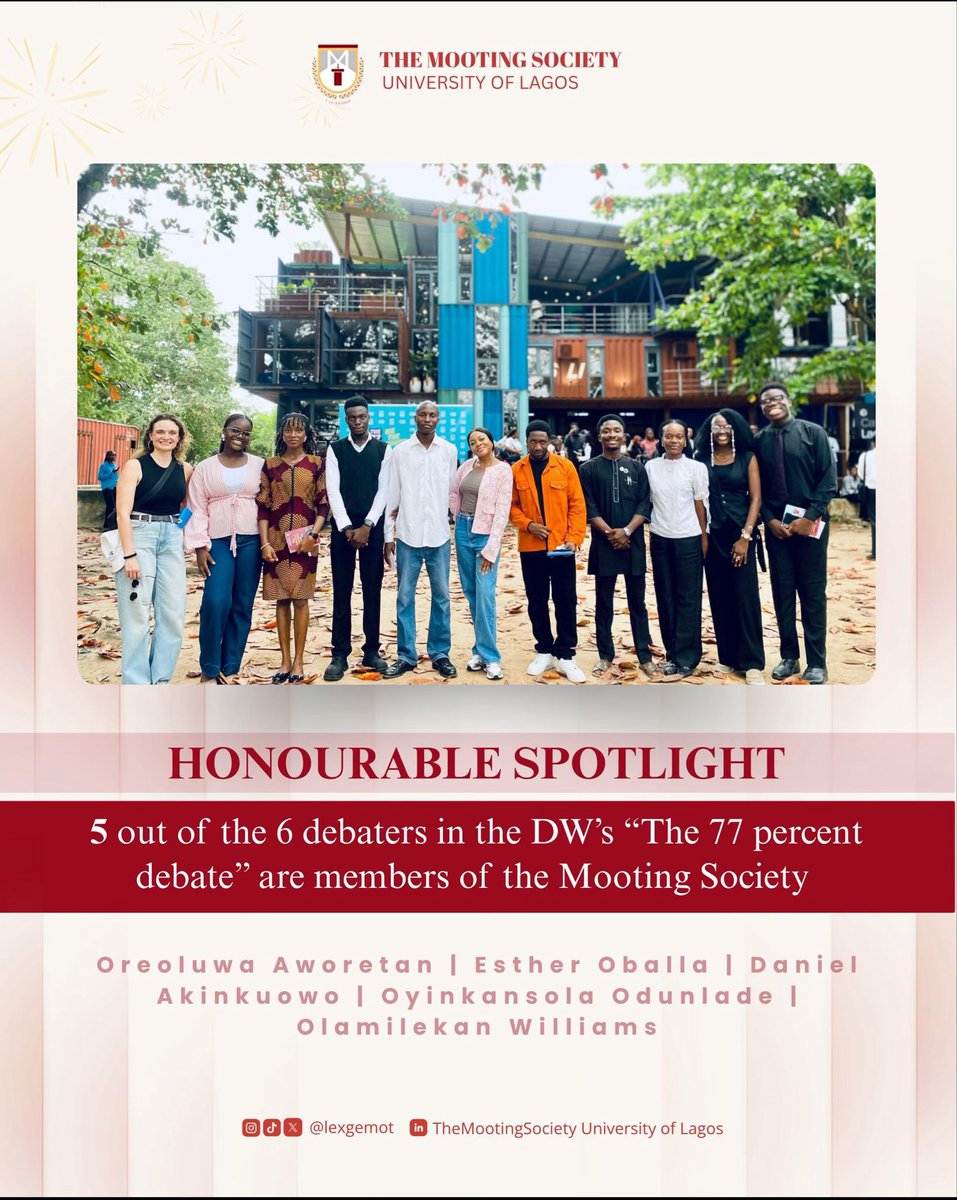lex_gemot's tweet photo. Did someone say Culture of Excellence?🧏🏾‍♂️🧏🏾‍♀️

The Mooting Society was proudly represented at the DW “The 77 Percent Debate”, which explored the increasingly relevant issue of the Japa Syndrome.

Click the link below to watch the debate 👇🏾
🔗: https://t.co/MoqDxK66fi https://t.co/3X04G3SWrv
