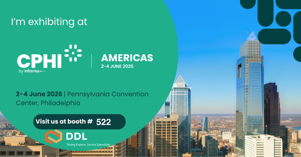 DDLIncorporated's tweet photo. We’re heading somewhere new!
@DDLIncorporated will be exhibiting at CPHI Americas in Philadelphia, June 2–4. Find us at Booth #522 to connect.

#CPHIAmericas #CPHI2026 #PharmaManufacturing #PackagingTesting #MaterialTesting https://t.co/miqvrUVrca