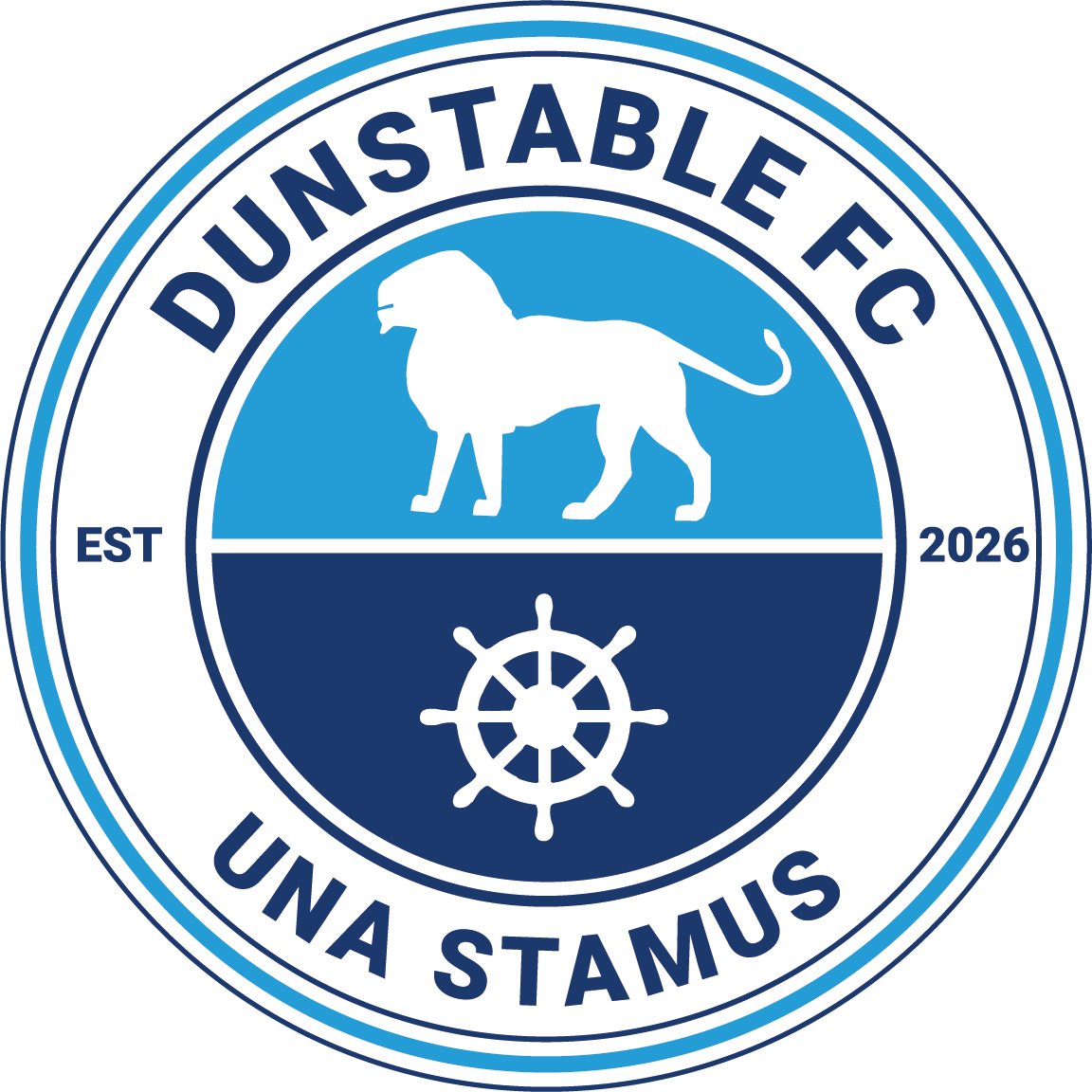 DunstableFC's tweet photo. Dunstable FC is delighted to announce our new club badge. After fan engagement events, supporters and owners wanted a badge that was clean and fresh, incorporating the history of both the AFC and Town clubs. https://t.co/AmSaMfgAHB