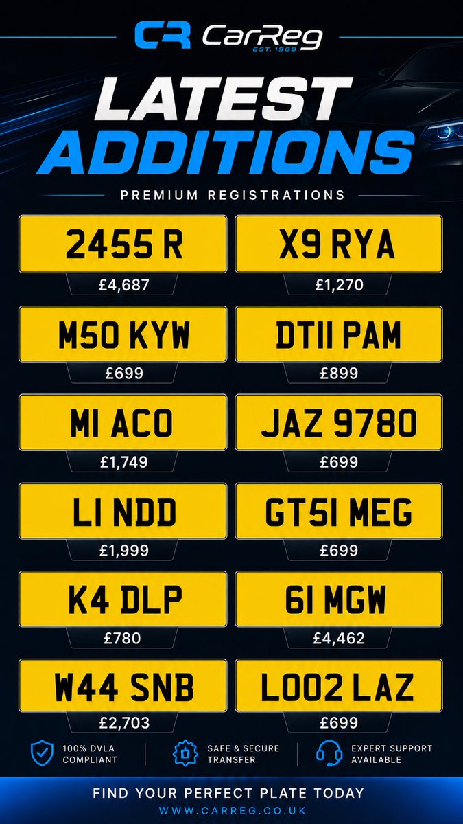 CarReg - Private Number Plates tweet media