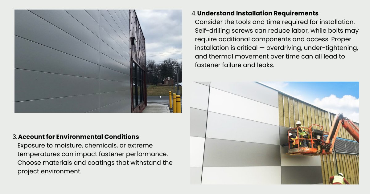metalcon's tweet photo. Fasteners may be small, but they play a big role in structural integrity 

From material compatibility to environmental exposure, every factor matters when choosing the best fit for your project.

Swipe to learn more and read the full article here: https://t.co/kF8Sx0UXsX https://t.co/NE7aOR98wP
