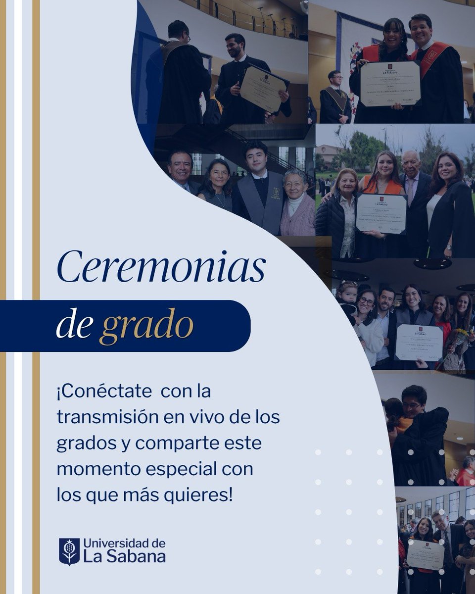 unisabana's tweet photo. Dicen que los finales no existen… Y en pocos momentos lo vamos a comprobar.

Porque lo que parece una despedida, en realidad es el comienzo de nuevas preguntas, nuevos retos y nuevas formas de dejar nuestra huella.

Cada historia que hoy celebramos es también la historia de una familia, de un esfuerzo compartido y de una comunidad que cree en ustedes. Sigamos construyendo juntos un futuro con propósito. ¡Felicitaciones!

▶️ Únete a la trasmision: https://t.co/40ek8ZRBRm

#GradosUniSabana