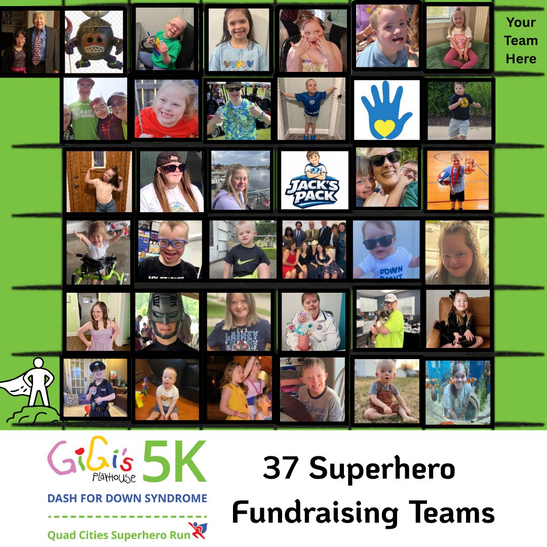 GiGis_QC's tweet photo. It's another #TeamTuesday here at GiGi's Playhouse Quad Cities. 
There are currently 37 Superhero Fundraising Teams for the upcoming GiGi's 5K, 1 Mile Walk, and Kids Dash! https://t.co/V4ro24fcKO