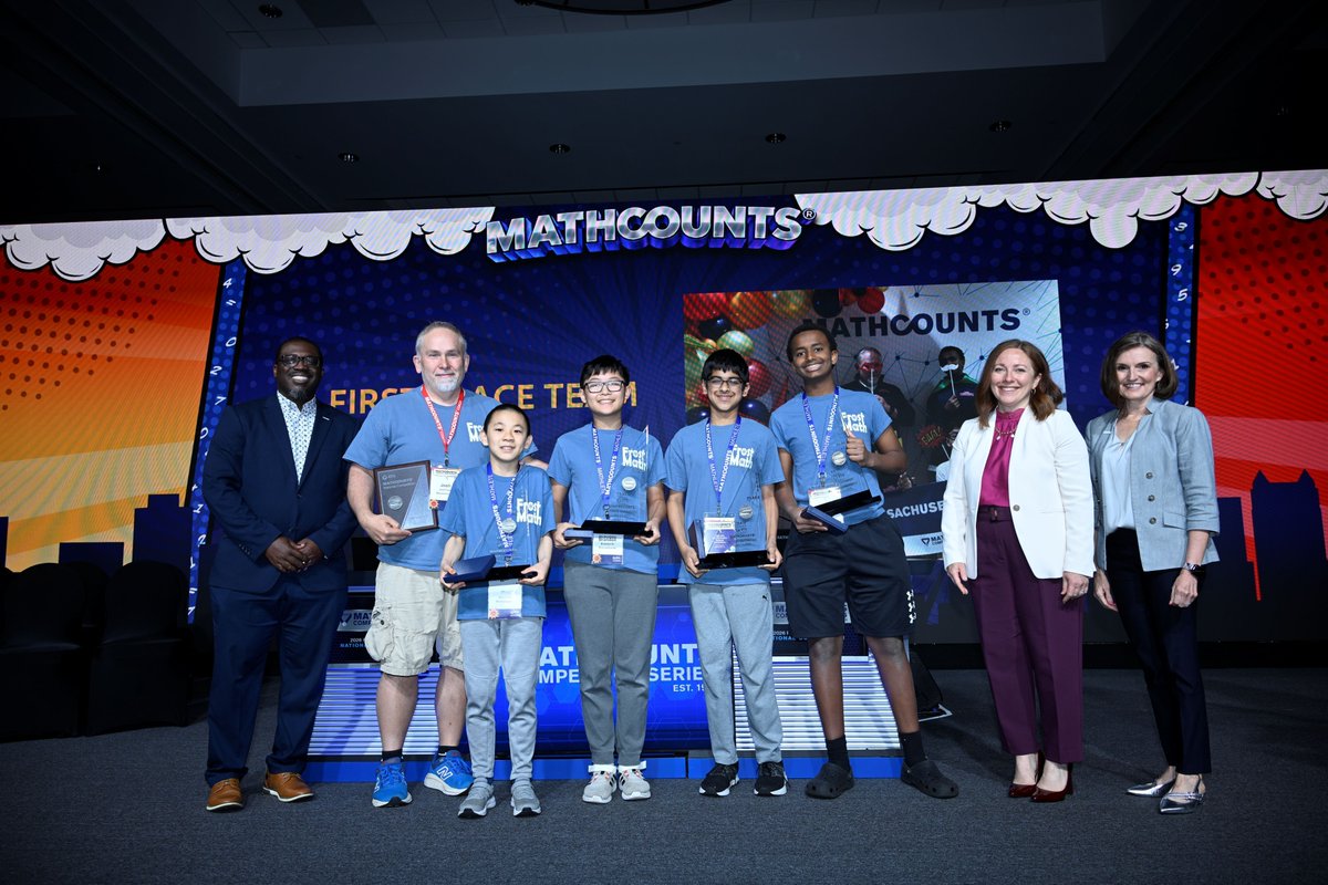 MATHCOUNTS's tweet photo. The Team Round is a huge part of what makes us MATHCOUNTS—it's a chance for Mathletes to show their collaboration skills, and these top three teams showed off in a big way this year. Congratulations to Massachusetts, California and New York! https://t.co/bAkVVLFm1M