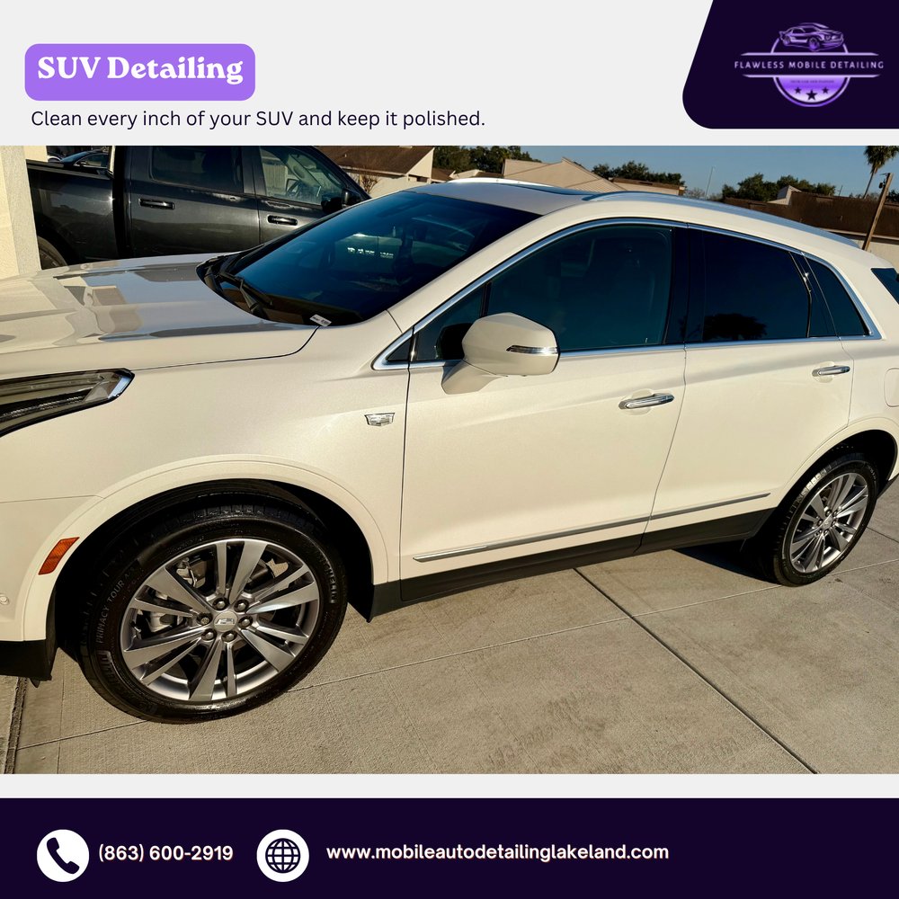 FlawlessMobile1's tweet photo. Our SUV detailing cleans every inch, inside and out, and restores a polished look. Weekly exterior ceramic spray wax with rims and wipe down is available after a full detail. Reserve your SUV service today.
#SUVDetailing
https://t.co/cerCUvpEZP https://t.co/z2IJ4BqfRP