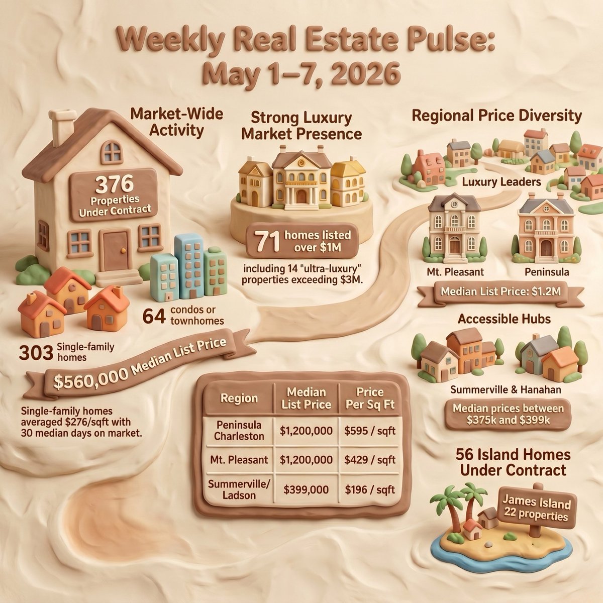DavidKentRE's tweet photo. The Holy City’s housing market isn’t slowing down. ⚓️ We just crunched the numbers for the first week of May, and the data is clear: Charleston is in a "Steady State." 376 homes went under contract in just 7 days. https://t.co/Bo8yYcHYgk