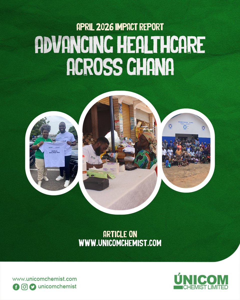 unicomchemist's tweet photo. In April, Unicom Chemist supported communities across Ghana through health outreach, malaria testing, training, and healthcare interventions. Together with partners like the Presbyterian Church of Ghana, we’re expanding access to care and creating impact. https://t.co/aTPmXGGFSm