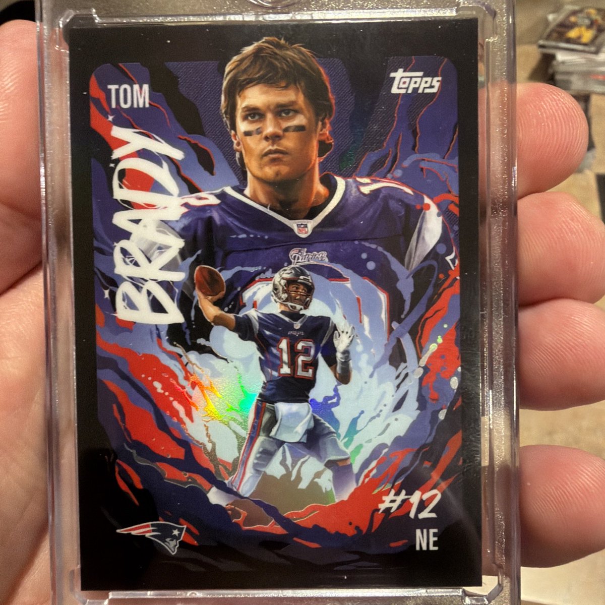 justindci's tweet photo. @TomBrady My son pulled this on his 10th birthday, what do I do with it now?@CardVaultTB https://t.co/yXsZSWsBJh