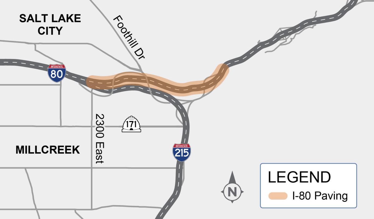 wasatchbackudot's tweet photo. 🦺 I-80 CONSTRUCTION UPDATE 🦺

📍MP 126.5-129 (2300 East to Stillman Bridge)
I-80 EB will be reduced to one lane for paving, starting as early as 8pm to 6am, each night until Fri AM.

‼️Prepare for heavy delays

🔗PROJECT INFO: https://t.co/ghhKbqjVw8 https://t.co/ipP1T4nhq8