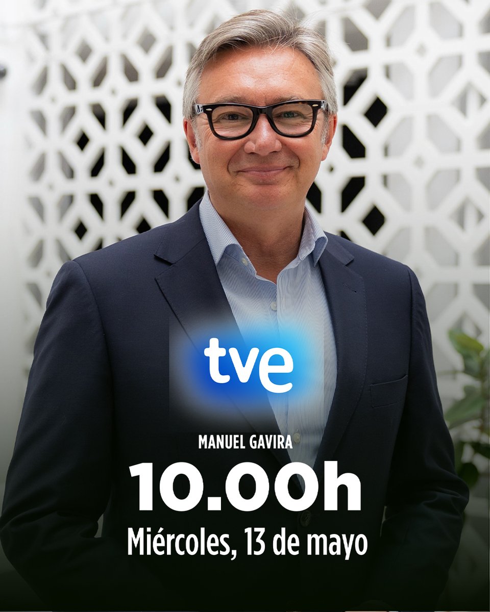 📺 Nuestro candidato <a href="/GaviraVox/">Manuel Gavira 🇪🇸</a> será entrevistado este miércoles 13 de mayo, a partir de las 10:00h, en ‘La Hora de la 1’ de <a href="/rtve/">RTVE</a>.

➡️ Síguelo en directo aquí: rtve.es/play/videos/di…

¡No te lo pierdas!