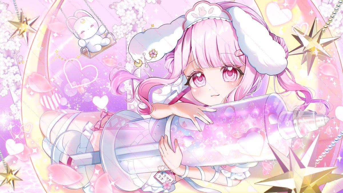 お仕事報告] 私のV娘ちゃん、桜月羽彩ちゃんのお誕生日のイラストを