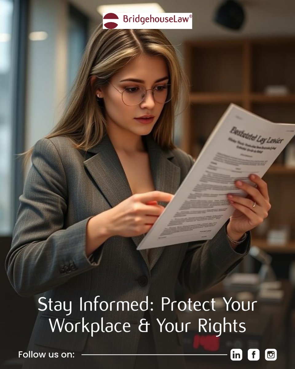 BridgehouseUS's tweet photo. Understanding “at-will employment” means you can be terminated anytime, but not unlawfully. 🏛️  
Employers must know EEOC protections against discrimination. 🛡️  
To avoid disputes, ensure fair practices

#BridgehouseLaw https://t.co/3eiy02oq1s