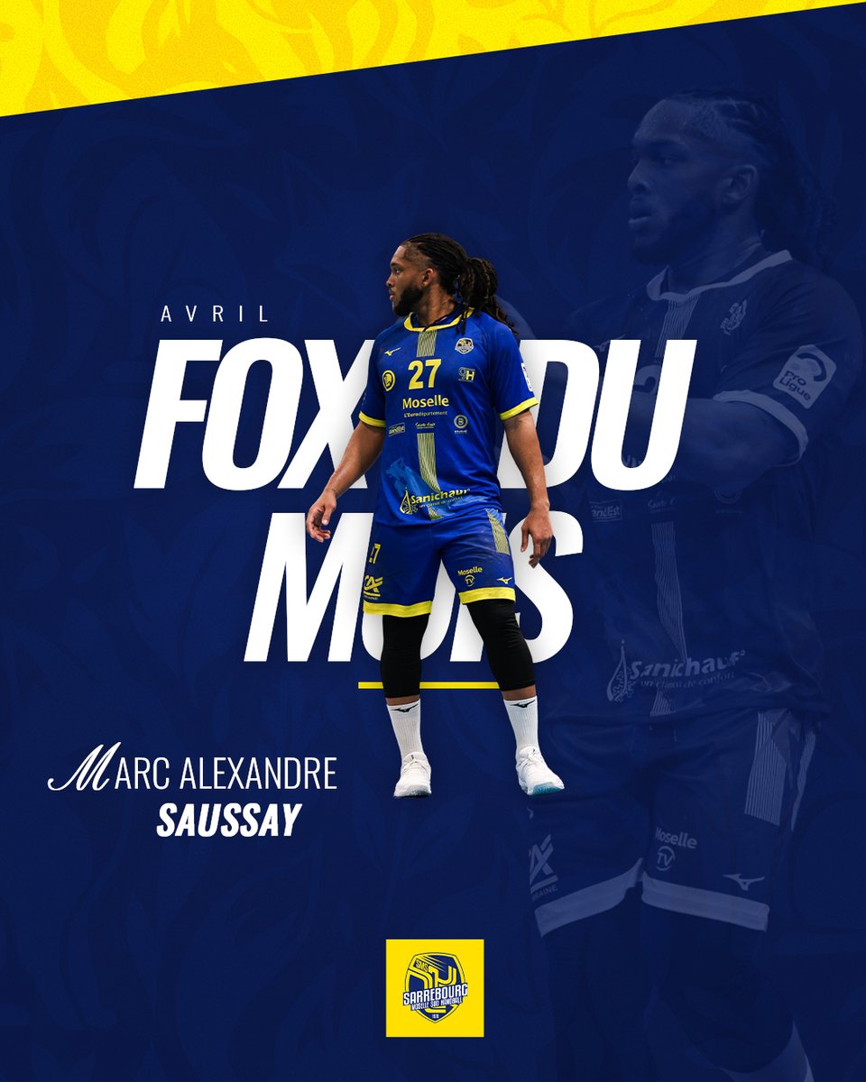 SMSHandball's tweet photo. 🥇 𝗩𝗼𝘁𝗿𝗲 𝗳𝗼𝘅 𝗱𝘂 𝗺𝗼𝗶𝘀 𝐝'𝐀𝐯𝐫𝐢𝐥 🦊
Vous avez élu notre numéro #27 pour cette dernière récompense de la saison ! 👏

Auteur de 16 buts, décisif sur de nombreuses actions offensives et toujours solide en défense, Marc-Alexandre a une nouvelle fois répondu présent ! https://t.co/qL2CiUzFkD