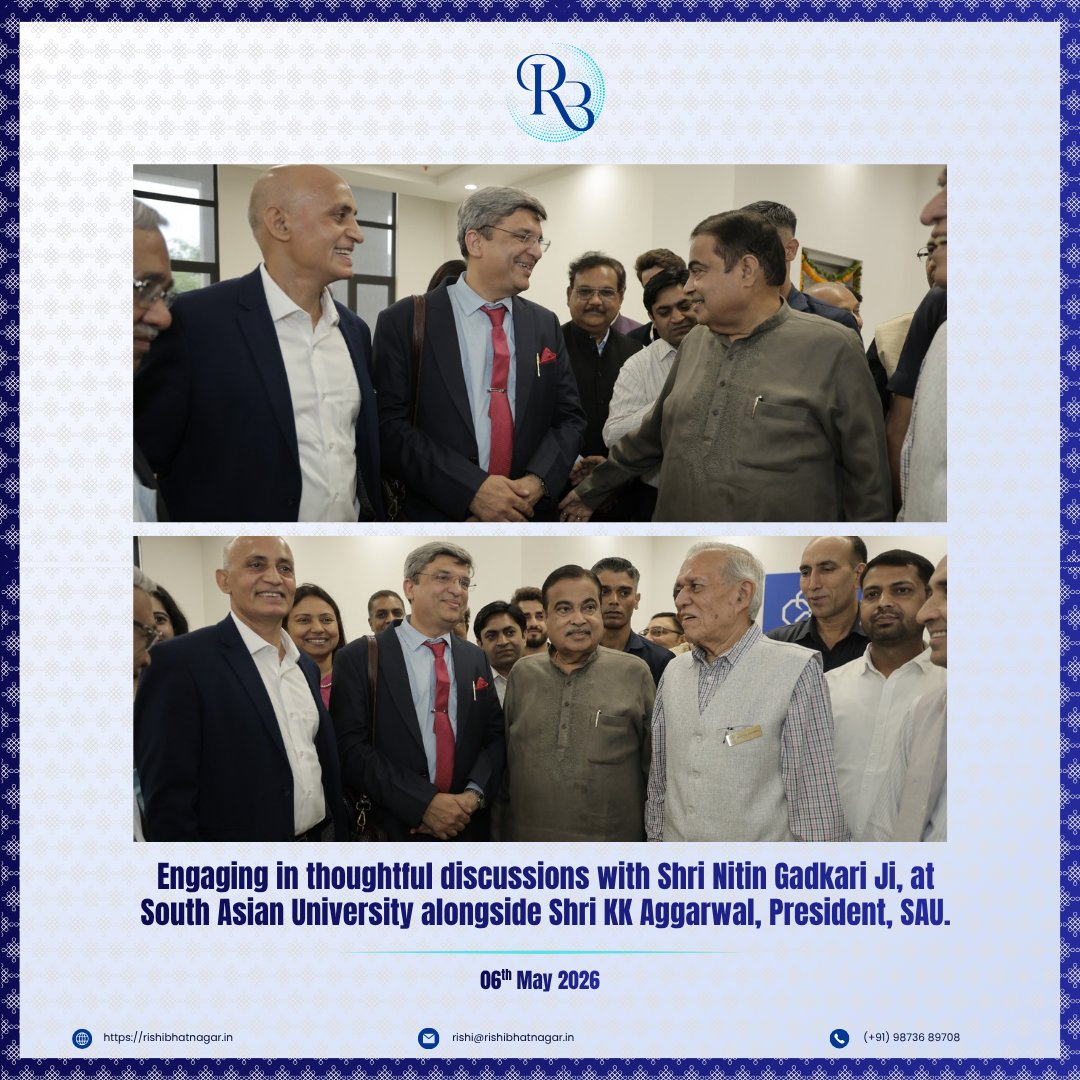 rishimb's tweet photo. Honoured to speak at the International Leadership Summit 2026 hosted by South Asian University and engage in meaningful discussions on leadership, governance, innovation, and India’s development journey alongside Shri Nitin Gadkari Ji.
#Leadership #ThoughtLeadership #India https://t.co/lR72h9ruqm