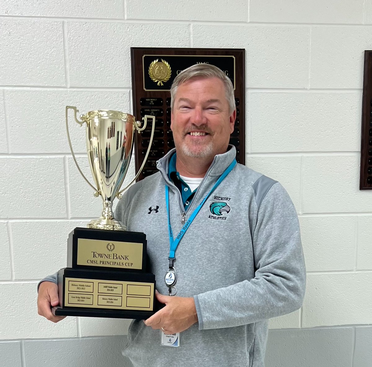 CPStudentAct's tweet photo. Congratulations to @HickoryMS_Hawks for winning the 25-26 TowneBank Principals Cup! Highest point total in Cup history! #CMSLAthletics #CMSLActivities @cpschoolsva https://t.co/a6Fri3deiC
