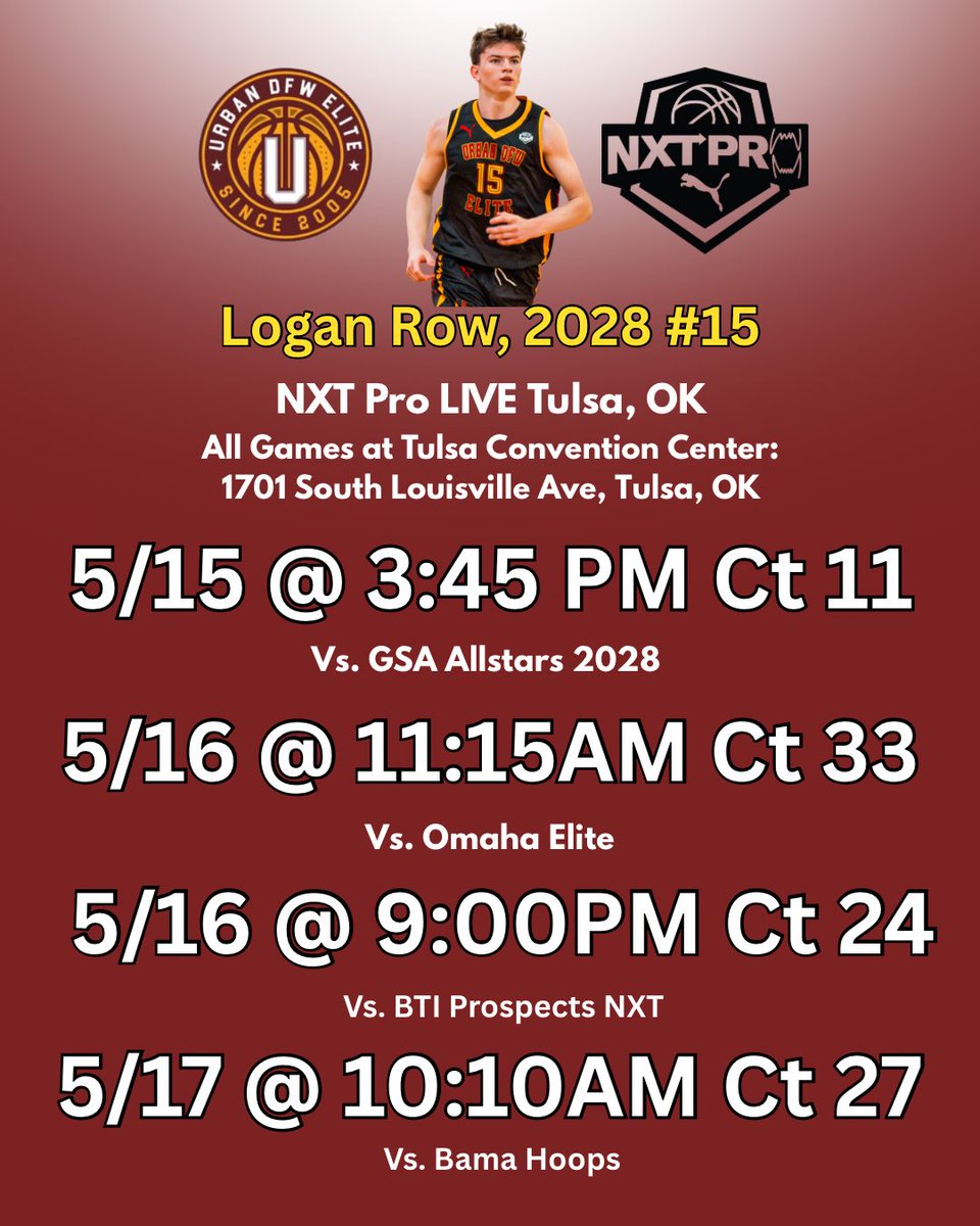 itsloganrow's tweet photo. Schedule for this weekends Live Tournament in Tulsa, OK. @PRO16League @URBANDFWELITE https://t.co/V7z3TxtOtS