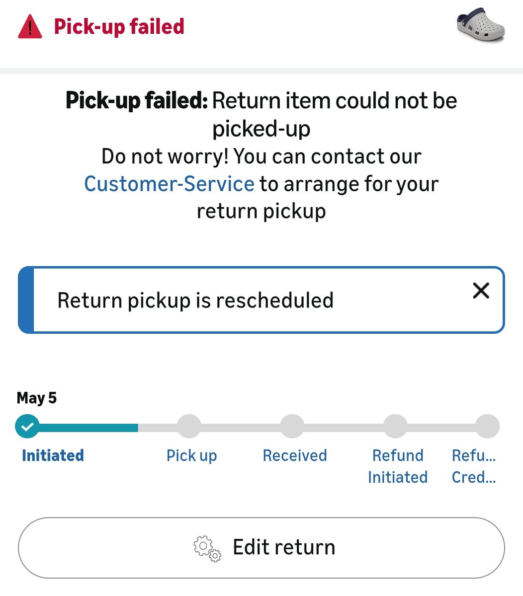 Dir__Robertk's tweet photo. 2nd time failed return pickup how to contact your customer service @amazonIN 🥲 https://t.co/NZinNonSLi