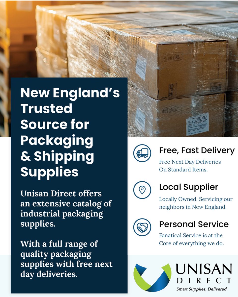 UnisanDirect's tweet photo. Unisan Direct offers an extensive catalog of industrial packaging, safety, and janitorial supplies. We offer a full range of supplies with free next-day deliveries.

🚚Free, Fast Delivery
📍Local Supplier
🤝Personal Service

Download our Buyer's Guide!
https://t.co/75QNPULXdL https://t.co/CDL0UlBuWA