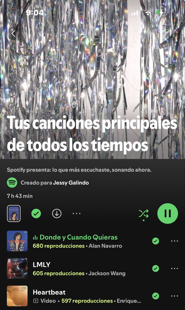 changoj098's tweet photo. @alannavarro 
Saliste en mi top 1 de mis canciones principales en Spotify desde el 2018 ❤️🙈
Te quiero mucho https://t.co/FaVPW9QYS6