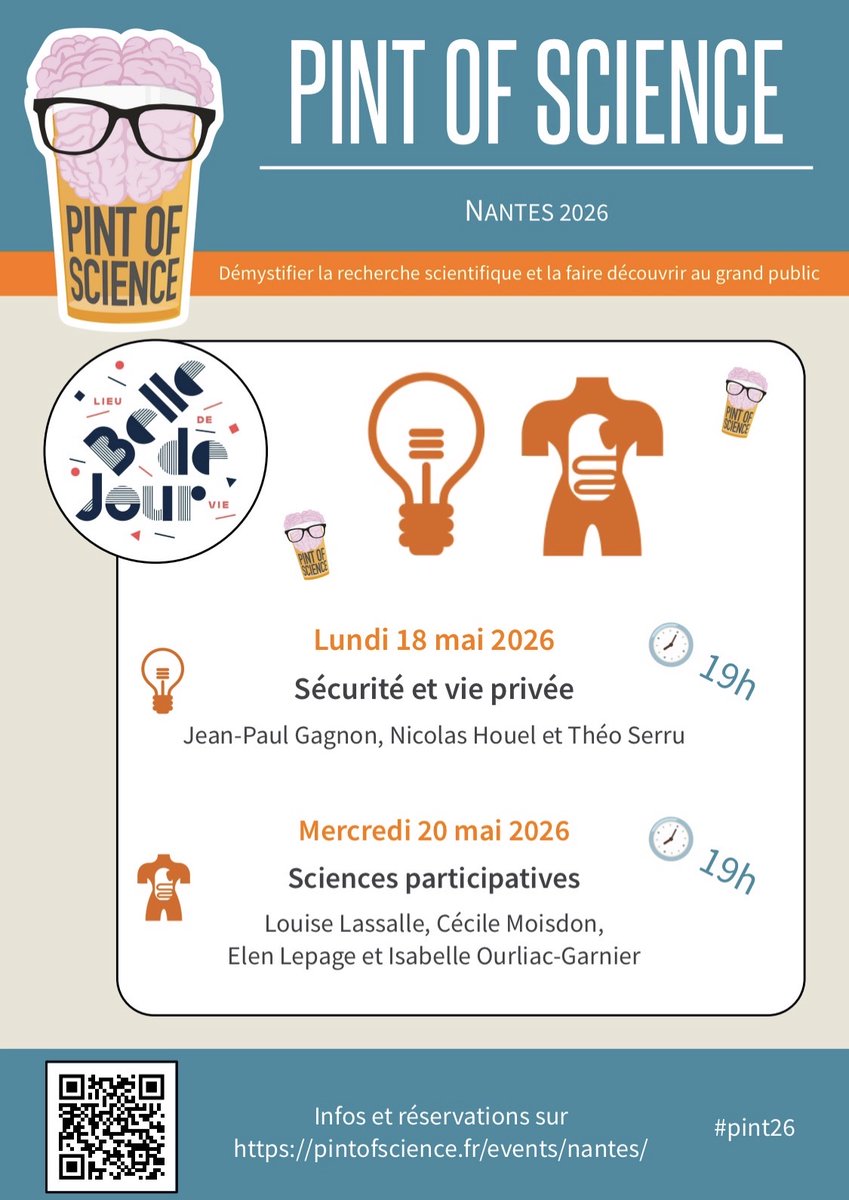 nguedeney's tweet photo. C'est dans une semaine !!! Prenez-vos places et parlez-en autour de vous 🤩Fungisol 🍄et OpenInsulin 🧬

📅 20 mai 2026
📍 La Belle de Jour — Nantes
🎟️ Réservation conseillée ! sur : https://t.co/XxD07SeBed

avec des intervenantes de @openinsulin_fr et #IICiMed et de @nantesfr https://t.co/YHikxDmCGc