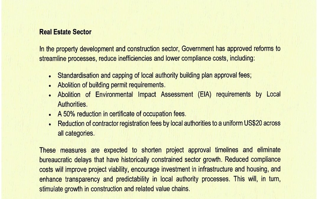 KuraChihota's tweet photo. Your government of Zimbabwe 🇿🇼  is offering 🫴 lower costs of doing business in the 'booming' real estate sector 
Here are some cost cuts.
What else should we ask for to make the country a construction 🚧 site https://t.co/JfM2HjV6o1