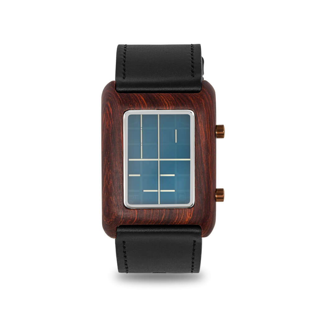 TokyoflashJapan's tweet photo. "Enjoy your time". The artistic Stencil Wood LCD watch from #Tokyoflash Japan displays the time in negative space and will bring a smile to your face each time you wear it. Find out more about this creative watch design here: https://t.co/01n1HPHaju https://t.co/cEwnzKad4N
