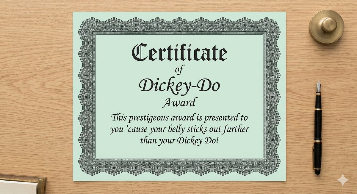 PaulCollins6's tweet photo. Give this to any friends or family that has earned this. Used Google Gemini to clean up the original. #bigbelly #fatman #beerbelly #certificate #obesebelly https://t.co/RtcwRiQbEH