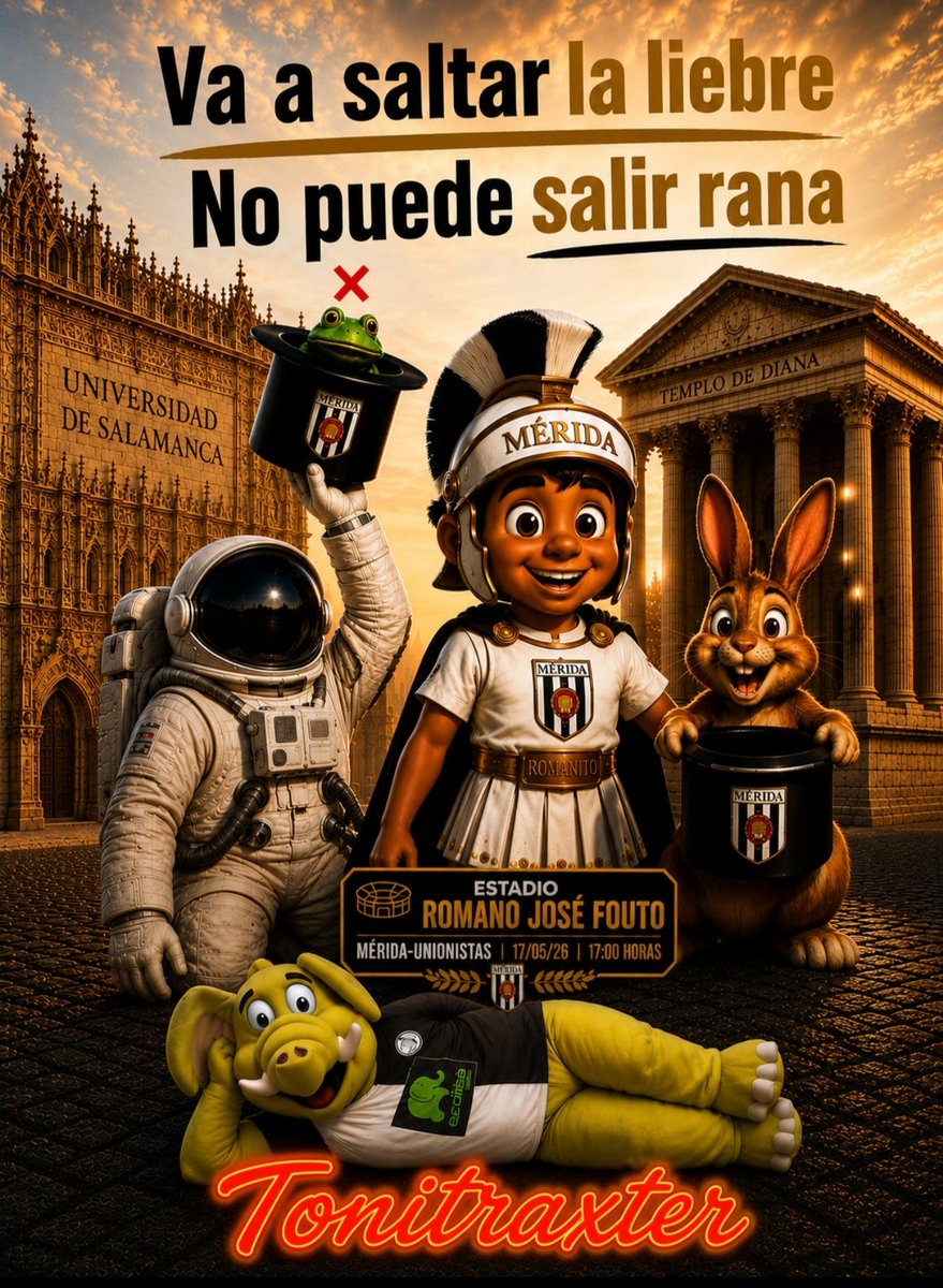 tonitraxter's tweet photo. Cartel alternativo (NO OFICIAL) generado con IA para el 
Mérida-Unionistas

@Merida_AD 
@UnionistasCF https://t.co/YUe22g8RvC