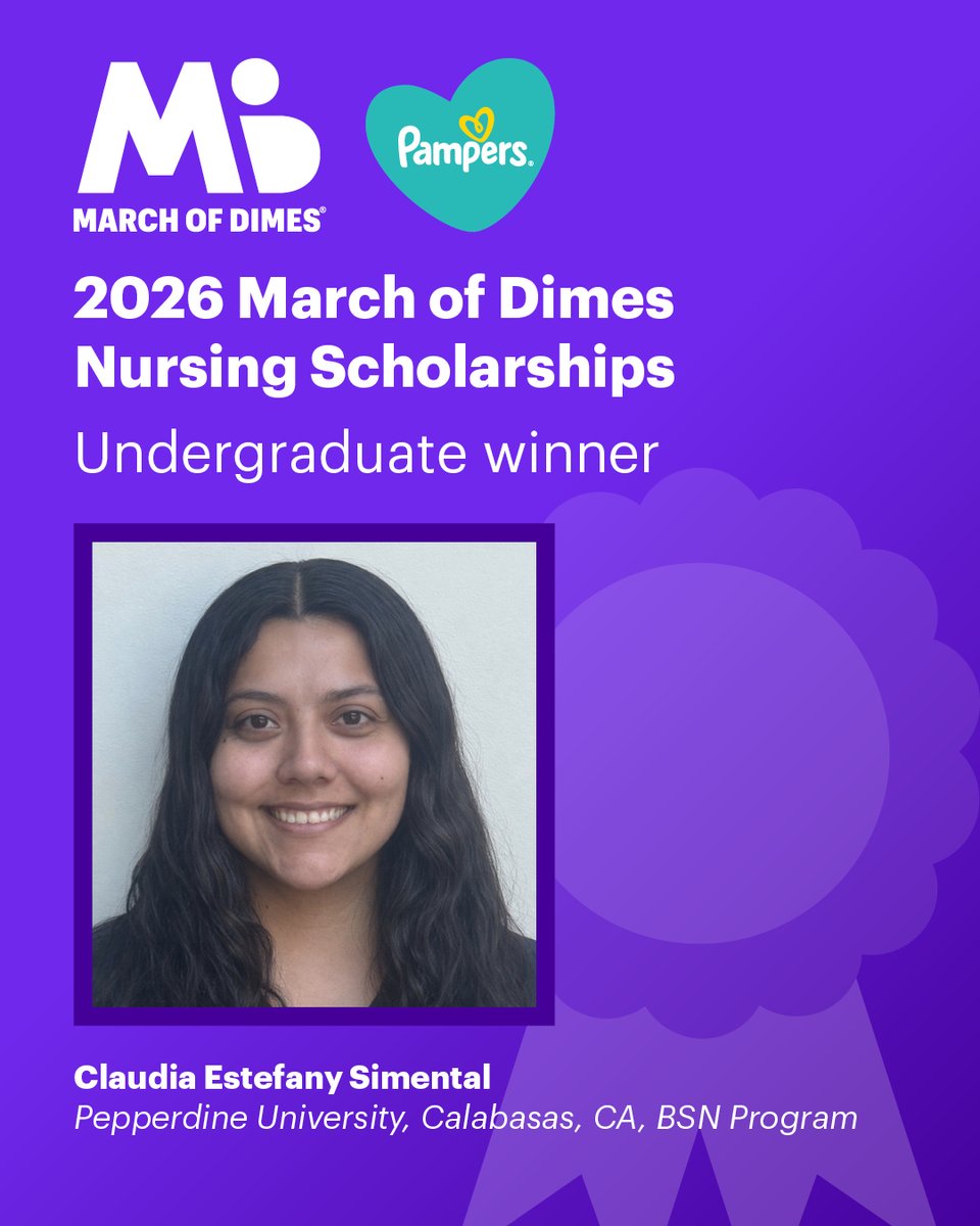 MarchofDimes's tweet photo. With the support of @Pampers, our trusted partner of more than 25 years, we’re proud to award scholarships to outstanding nursing students dedicated to improving outcomes for moms and babies across the U.S.

Read the full release here: https://t.co/TC3LninKfT https://t.co/RkfOfvJplX